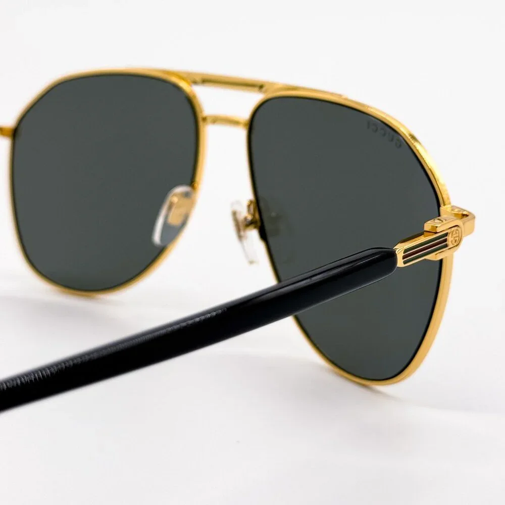 NEW GUCCI SUNGLASSES GG1220S 001 BLACK/GOLD UNISEX EYEWEAR